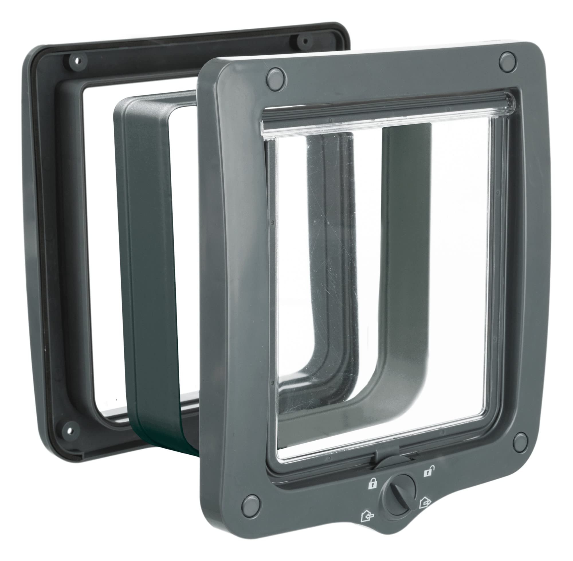 TRIXIE 4-Way Cat Flap with Tunnel, Grey, 660 g