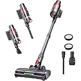 ToyMade Cordless Vacuum Cleaner, 600W/50KPA, Stick Vacuum with Rechargeable Design, Up to 60 Minutes, Powerful Suction, Lightweight, Vacuum Cleaner for Home/Pet Hair/Carpet/Hard Floor, Grey
