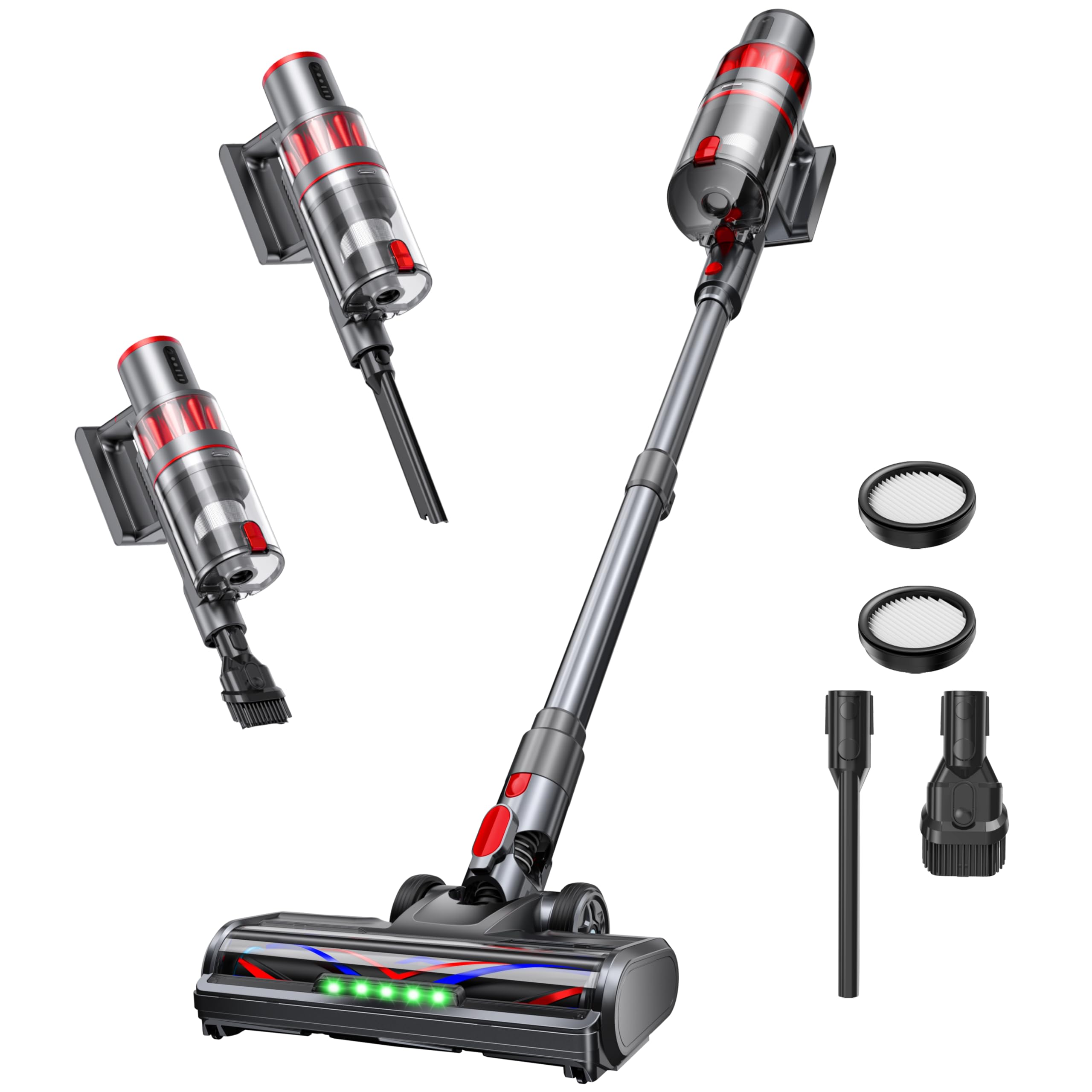 Photo 1 of ToyMade Cordless Vacuum Cleaner, 600W/50KPA, Stick Vacuum with Rechargeable Design, Up to 60 Minutes, Powerful Suction, Lightweight, Vacuum Cleaner for Home/Pet Hair/Carpet/Hard Floor, Grey