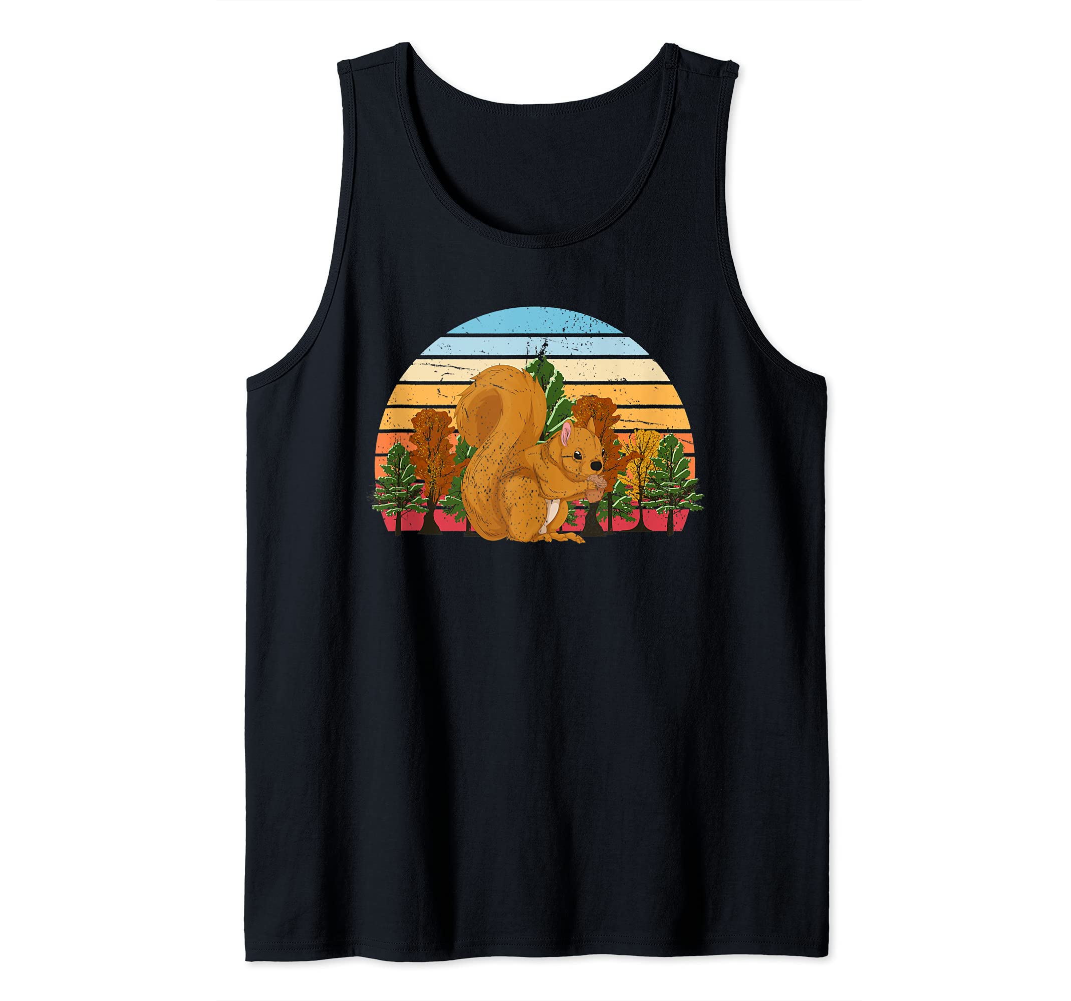 Retro Wildlife Forest Animal Lover Nature Trees Squirrel Tank Top