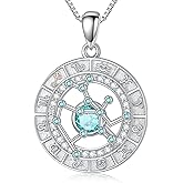 TOUPOP Zodiac Constellation Necklace for Women 925 Sterling Silver Birthstone Pendant Necklaces Zodiac Sign Jewelry Birthday Christmas Gifts for Women Her