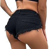 Women's Sexy Denim Shorts Mini Hot Pants Stretch Cutout Jean Shorts Clubwear