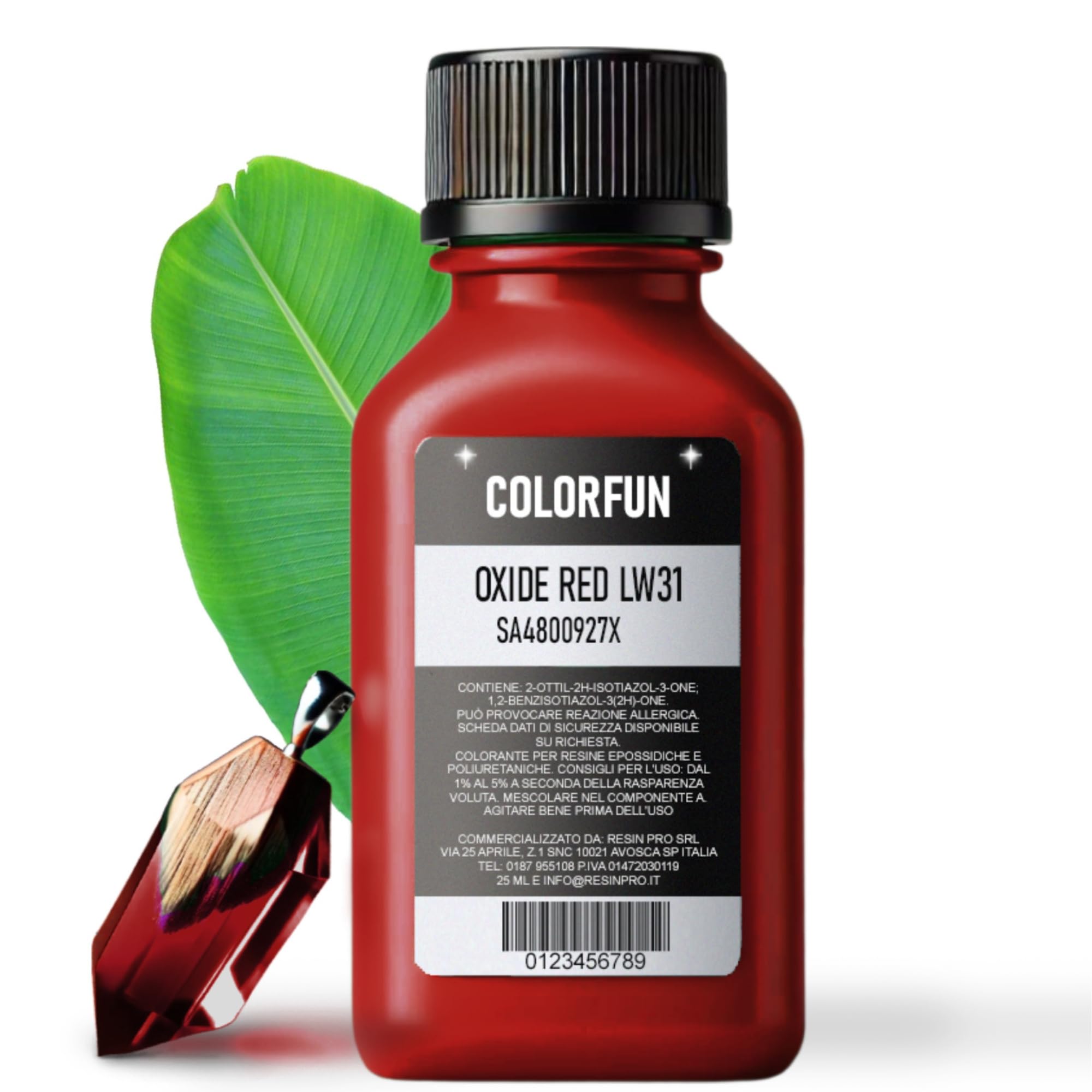Resin Pro Colour Fun Oxide Red Dye Colour, Colouring Liquid for Transparent Epoxy Resin, Ideal for Arts, Hobbies and DIY- 25ml