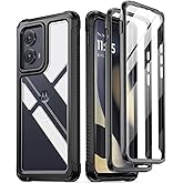 Poetic Guardian Case for Motorola Moto Edge 2024 [Not for 2023 Version], [20FT Mil-Grade Drop Tested], Full Body Hybrid Shockproof Bumper Cover with Built-in Screen Protector,Black/Clear | Not for 2023 Version, Full Body, Hybrid, Shockproof
