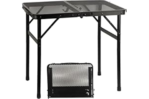 COSYAWN Folding Grill Table, Small, Aluminum, Lightweight, Portable, Height Adjustable, Outdoor Picnic Table, 22.3x15.8x10.7/22.3 inches, 88 lbs Load Capacity