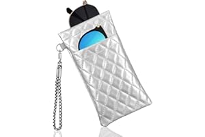 RayLove Double Eyeglass Case Glasses Case Soft with Carrying Strap Leather Eyeglasses Pouch Sunglasses Case For Women Men