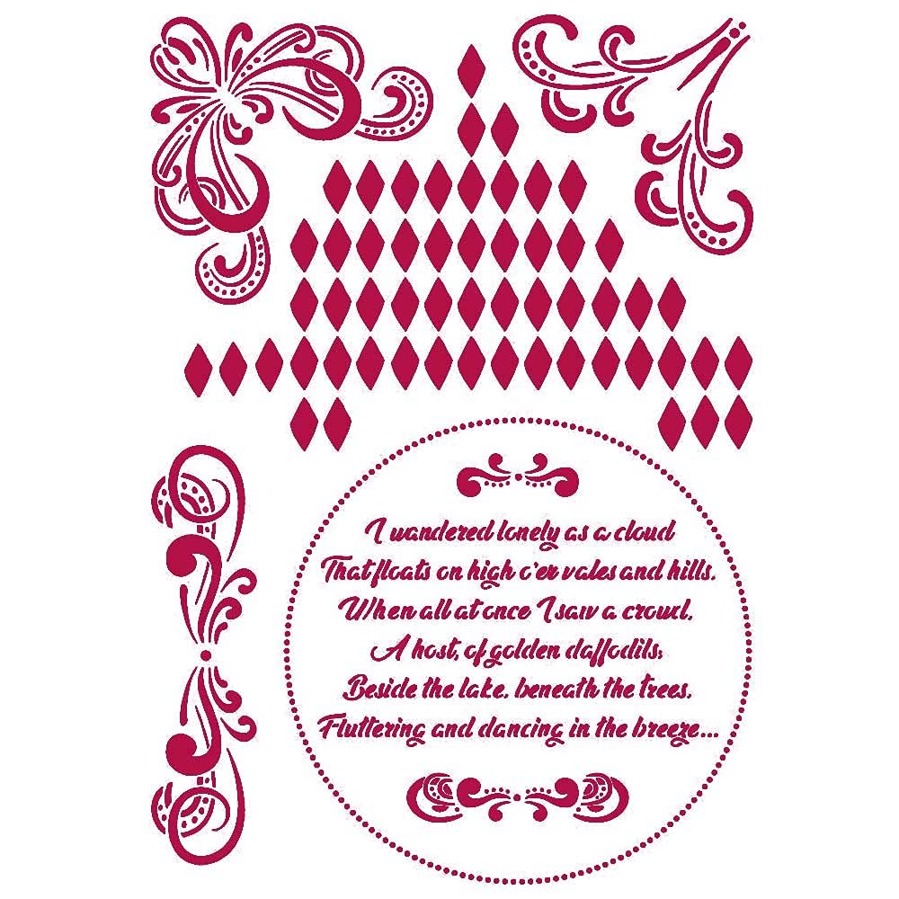 STAMPERIA INTERNATIONAL, KFT Stamperia-Stencil-Romantic Threads-Corners, A4