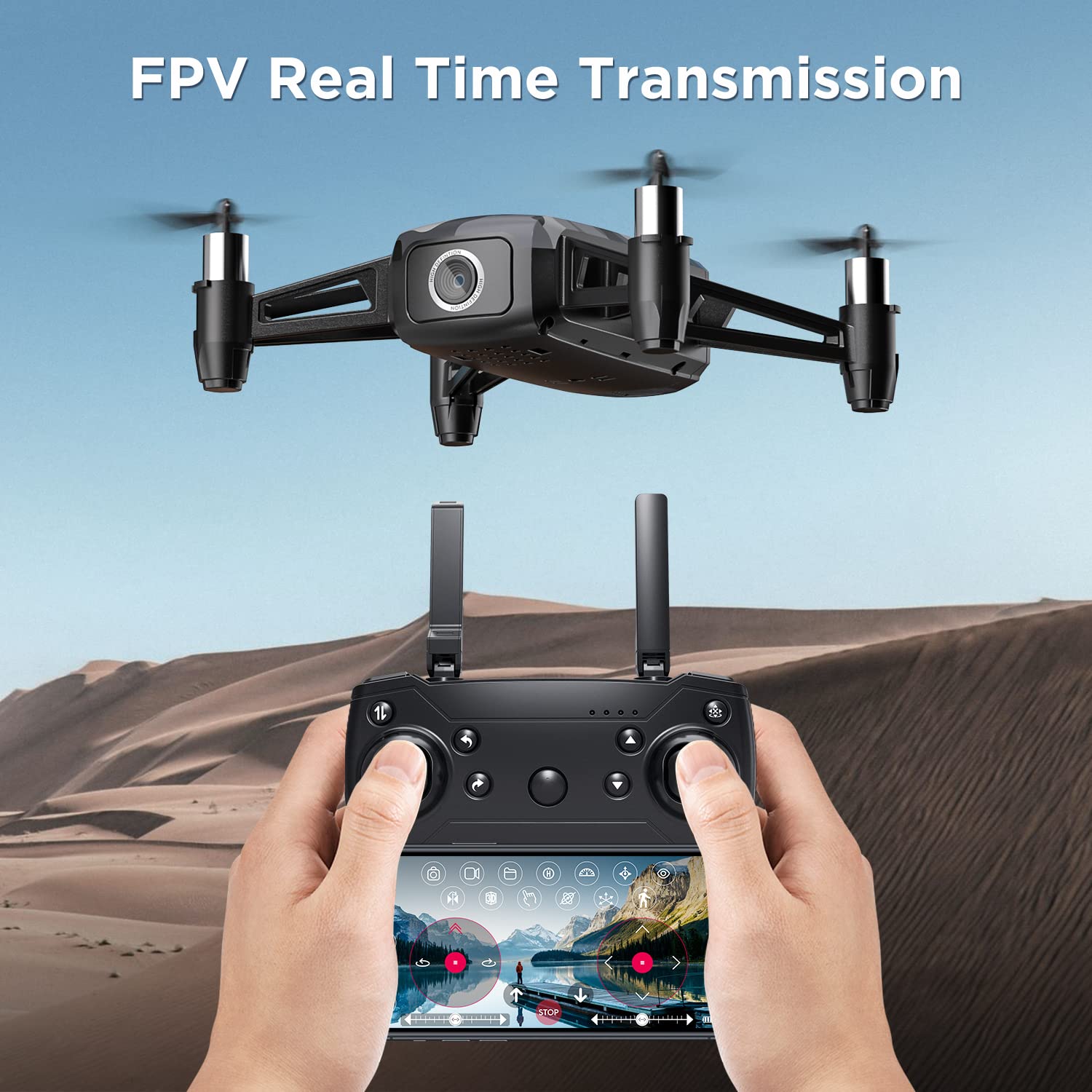 HR DRONE para niños con cámara FPV HD de 1080p, mini quadcopter para ...