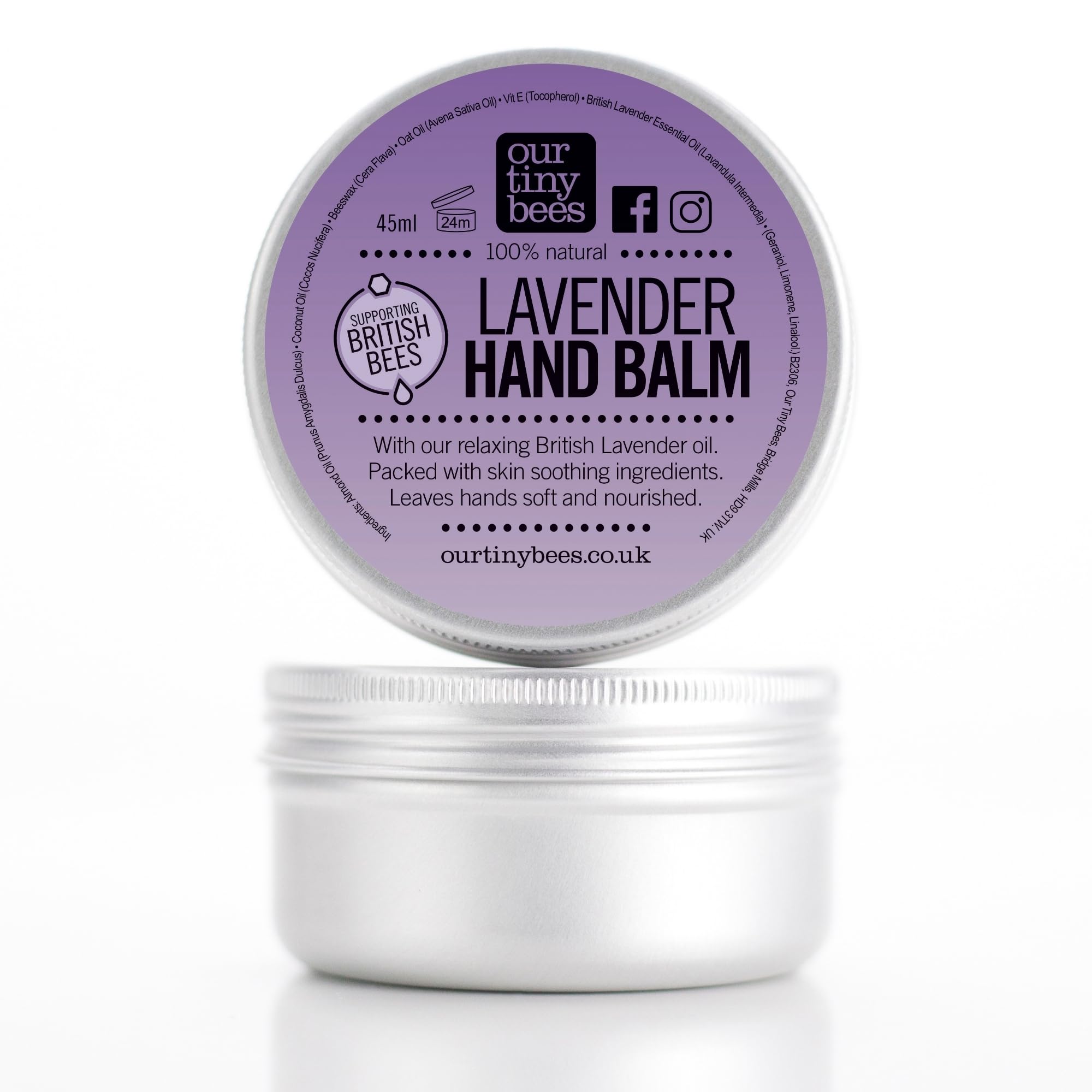 Lavender Hand Balm 45ml – Skin softening, calming and healing. Natural Hand Balm with British Lavender