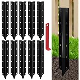 SDSNTE Steel Fence Post Repair Stakes for Fence Post Support, 10 Pcs | 14 Ga Heavy-Duty, Easy Installation Kit Included