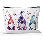 Cafl Magic Gnomes Makeup Bag Stars Cosmetic Bag for Women Large Capacity Make Up Bag Portable Travel Toiletry Pouch Accessories Organizer 10 * 8inch