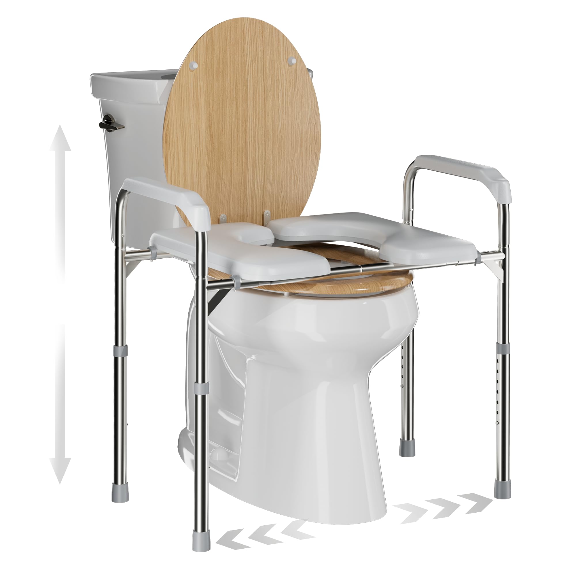 Photo 1 of Deewow Raised Toilet Seat with Handles, Toilet Seat Riser for Seniors with Adjustable Height, up to 400lbs, Raised Toilet Seat 