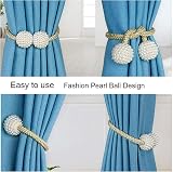 jiuhao Magnetic Curtain Tie Backs 2-Pack Silver Rope Holders with Buckles view 4