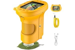 OAEBLLE Kids Microscope, 1000X Portable Mini Pocket Microscope with 2.4″ IPS Screen & 8 LEDs, Rechargeable, STEM Educational Science Kit Toys, Best Christmas Birthday Gifts for 4-12 Year Old Girls