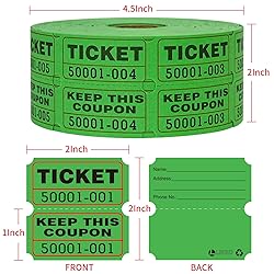 L LIKED Raffle Tickets Double Rolls 1000 per Roll