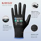 KAYGO Micro Foam Nitrile Coated Work Gloves 3 Pairs Large Navy KG18N view 2