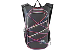 MUBASEL GEAR Hydration Backpack Pack with Cool Lights, 2L Water Bladder, Lightweight Bag for Running, Hiking, Bike, Climbing, Music Festival Essential, and Rave