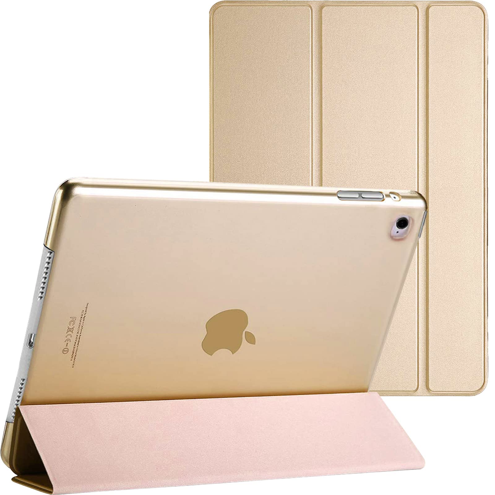 For Apple iPad 9.7 2018 6th Gen A1954 A1893 Smart Case with Automatic Magnetic Wake/Sleep (Gold)