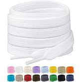 Stepace Poly Cotton Shoe Laces for Sneakers, 2 Pairs 5/16" Flat Shoelaces | Stay tied, strong double-layer, soft cotton-like feel, fray-resistant, 24 colors, for athletic and casual shoes