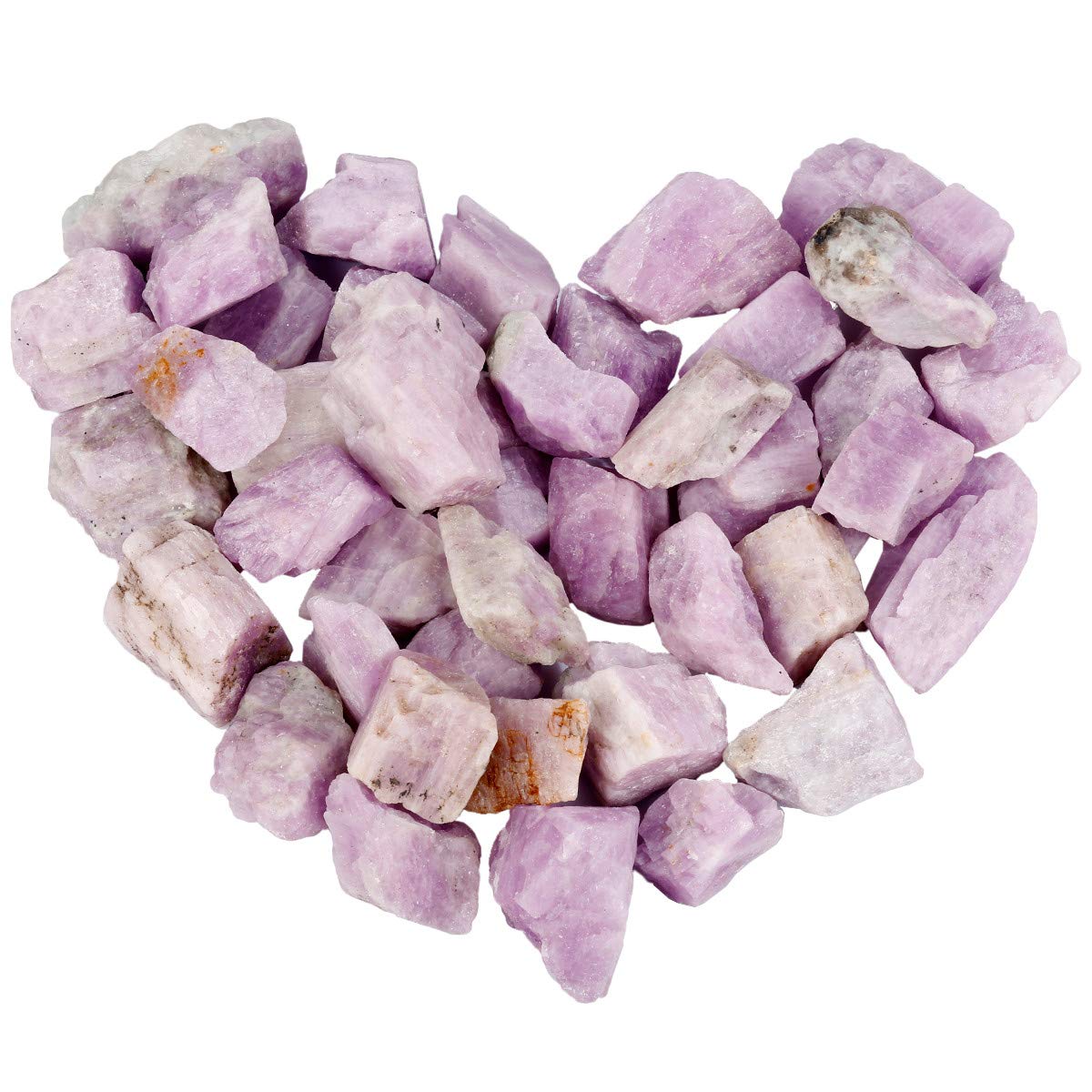 mookaitedecor 1 lb Bulk Natural Kunzite Raw Stones Rough Crystals for Healing,Tumbling,Cabbing,Polishing,Wire Wrapping,Wicca & Reiki