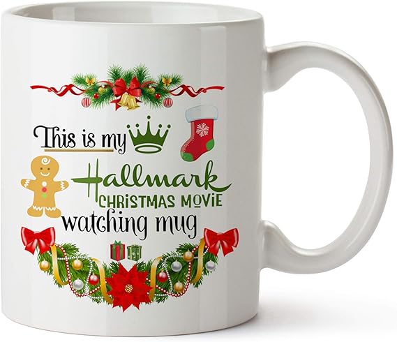 This Is My Hallmark Christmas Movie Watching Mug, Funny Coffee Mugs Birthday Holiday Gifts For