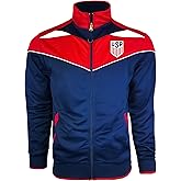 Icon Sports Officially Licensed Men's U.S. Soccer Jacket, USA Soccer Full Zip Track Jacket Adult Sizes