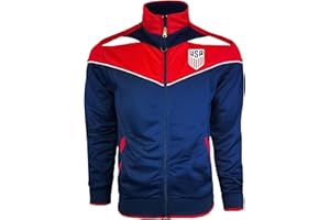 Icon Sports Officially Licensed Men's U.S. Soccer Jacket, USA Soccer Full Zip Track Jacket Adult Sizes