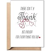 Thank You Card – Simple Cute Gratitude Card with Envelope, 5"x7" Folded Thankful, Blank Inside Greeting Card for Teacher, Boss, Coworker, Mom, Dad, Friend, Him, Her, Doctor, Mom, Dad, Bridesmaids, Groomsmen