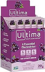 Ultima Replenisher Hydrating Electrolyte Powder, Grape, 20 Count Box, no Sugar, no Carbs, no Calories, Keto, Gluten-Free, Non