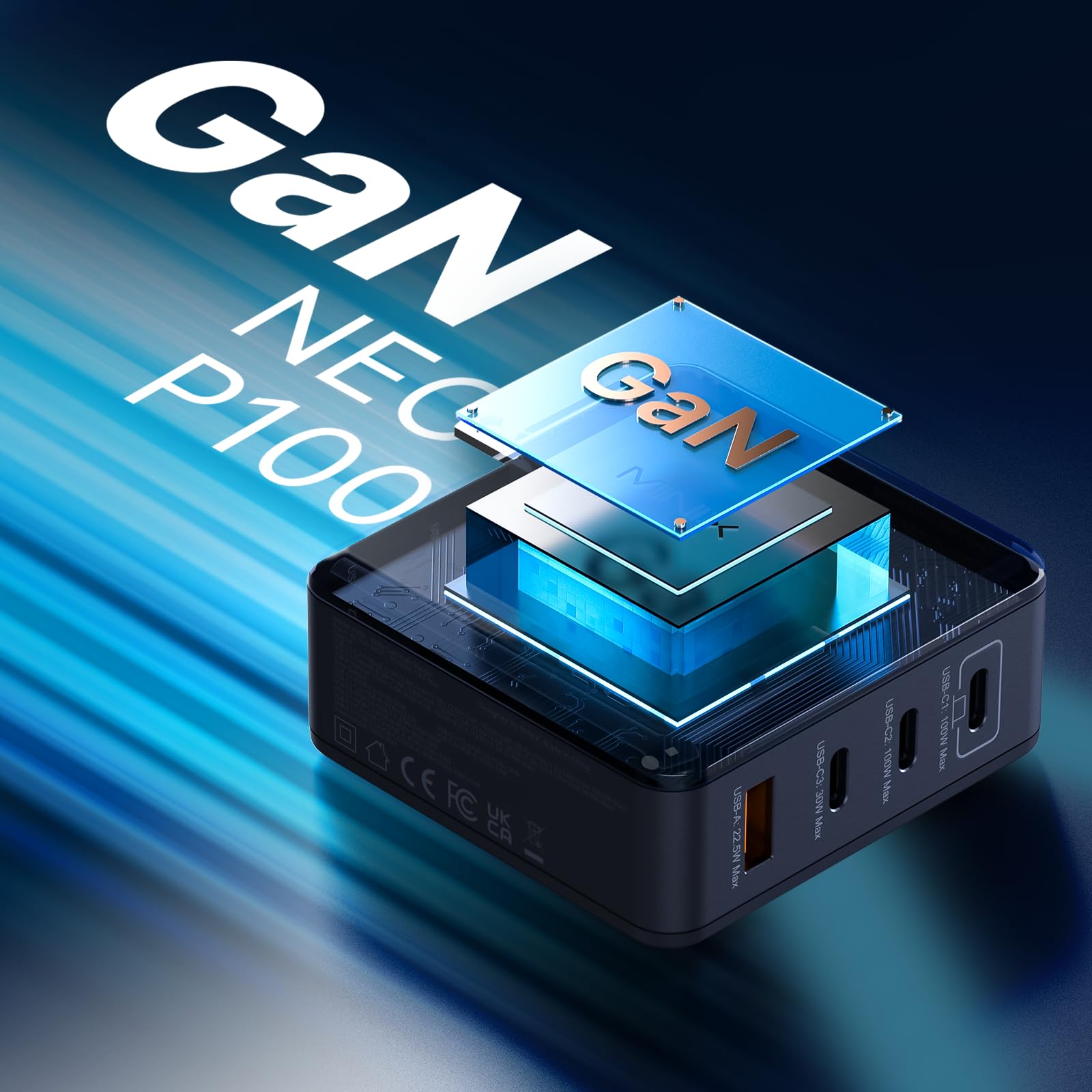 MINIX USB C ladegerät 100W, 4-Port USB-A/C Foldable Fast PPS Gan Charger (Max 100W/30W/22.5W), Compatible with MacBook Pro/Air, iPad, iPhone 15/16 Pro, Galaxy S24, and More for Home, Traveling 5
