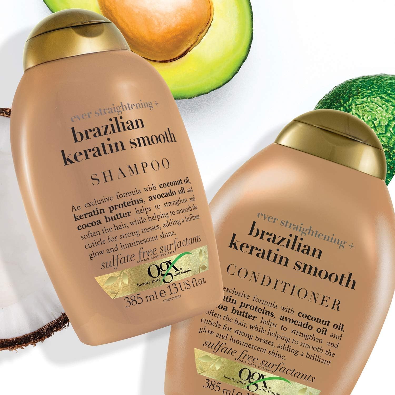 ogx® (formerly Organix) ‘Ever Straight Brazilian Keratin’ smoothing shampoo 385 ml with conditioner 385 ml - Image 5