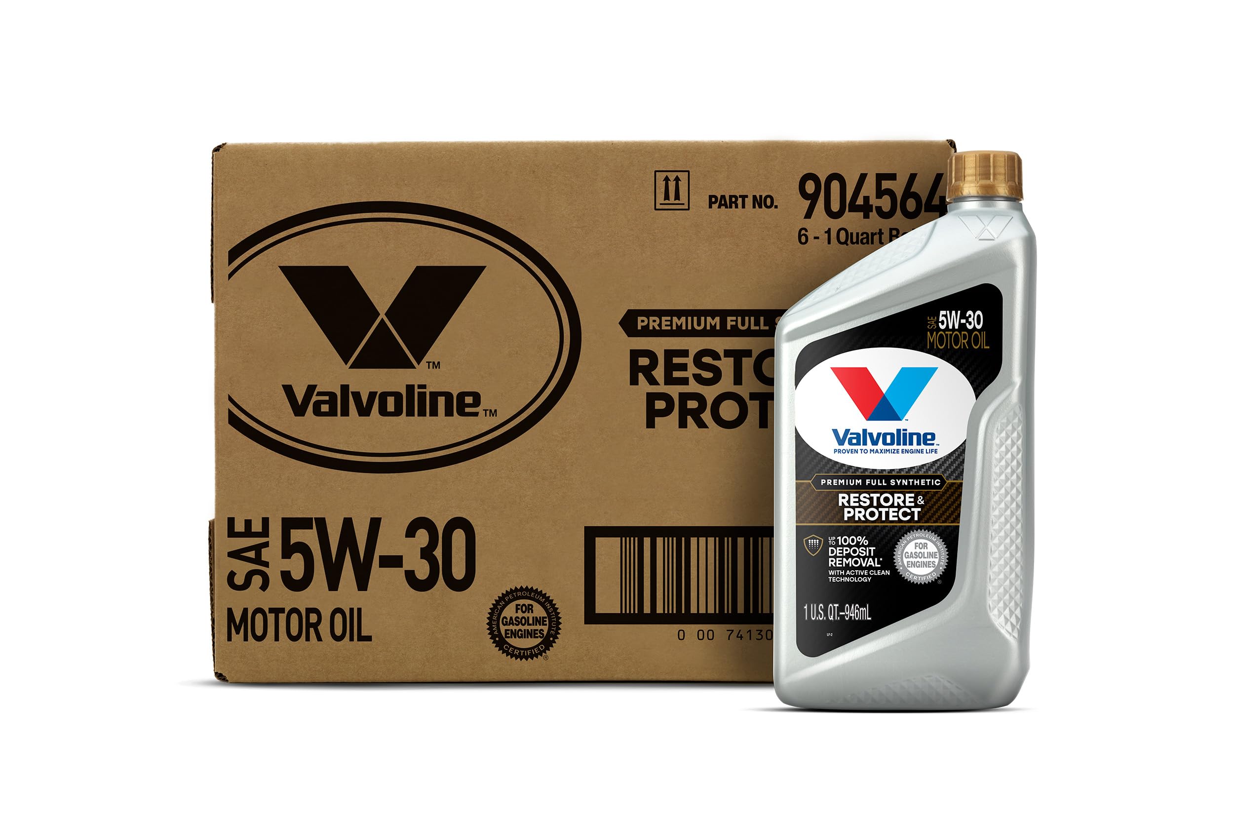 Valvoline Restore & Protect Full Synthetic 5W-30 Motor Oil 1 QT, Case of 6 Image Valvoline Restore & Protect Full Synthetic 5W-30 Motor Oil 1 QT, Case of 6 Image
