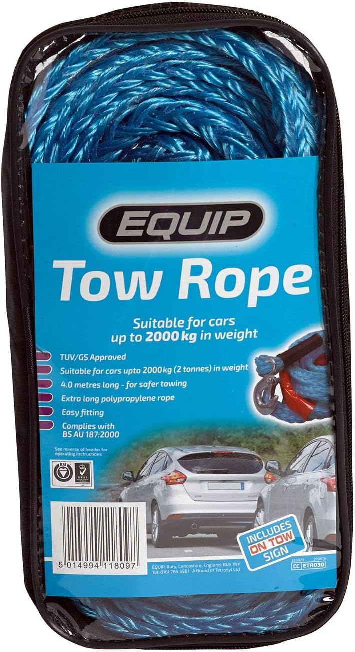 Equip Tow Rope, TUV/GS Approved (Blue), 4 m, 4 meters (L) x Standard (W)