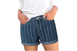 aihihe Womens Denim Shorts Summer Denim Shorts Frayed Raw Hem Jeans Shorts