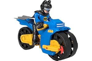 Fisher-Price ?Imaginext DC Super Friends Batman Toys, XL Batcycle & XL Batman Figure, Each 10 Inches, for Preschool Kids Ages 3+ Years
