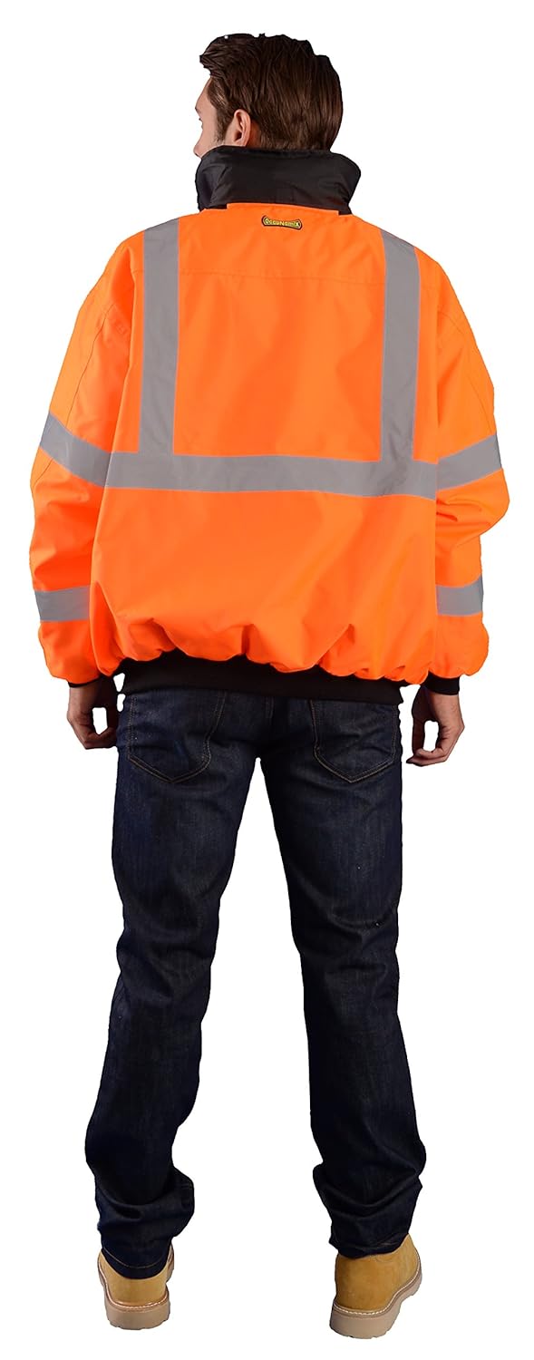 OccuNomix X-Large Hi-Viz Yellow Polyester Bomber Jacket: Industrial & Scientific
