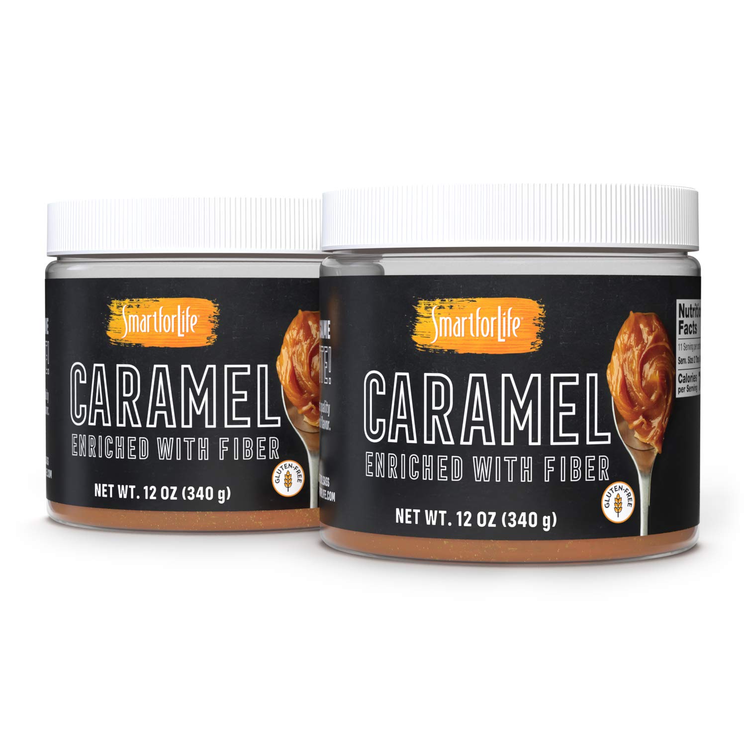 Smart for Life Caramel Enriched with Fiber, 2 Pack -12 Oz. Caramel Sauce - No preservatives. Thick and Rich. Sugar Alcohol free, Gluten Free, Dessert and Breakfast Topping.