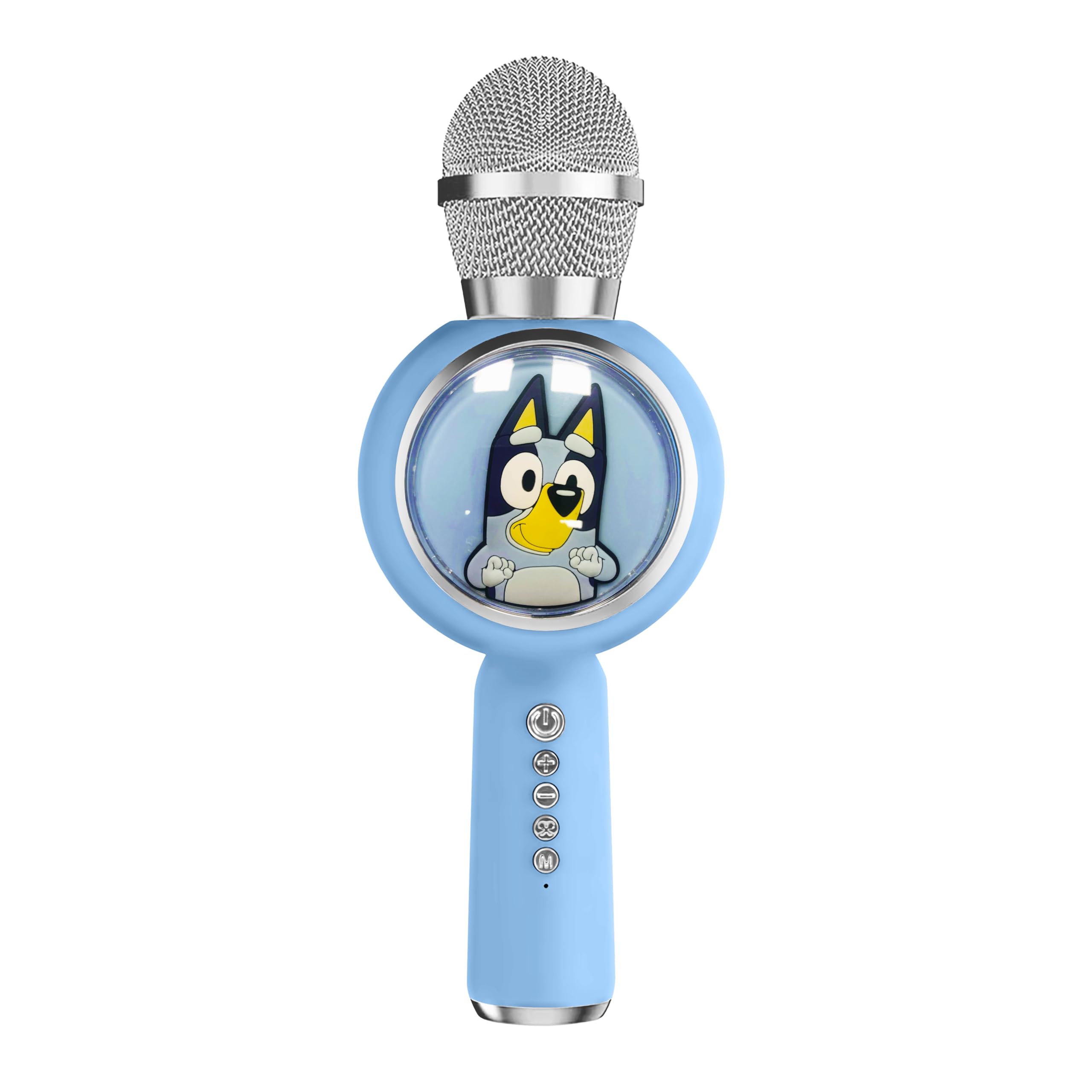 OTL Technologies BL1209 Bluey Popsing LED Light Up Wireless Karaoke Microphone with Voice Changer Mode – Blue