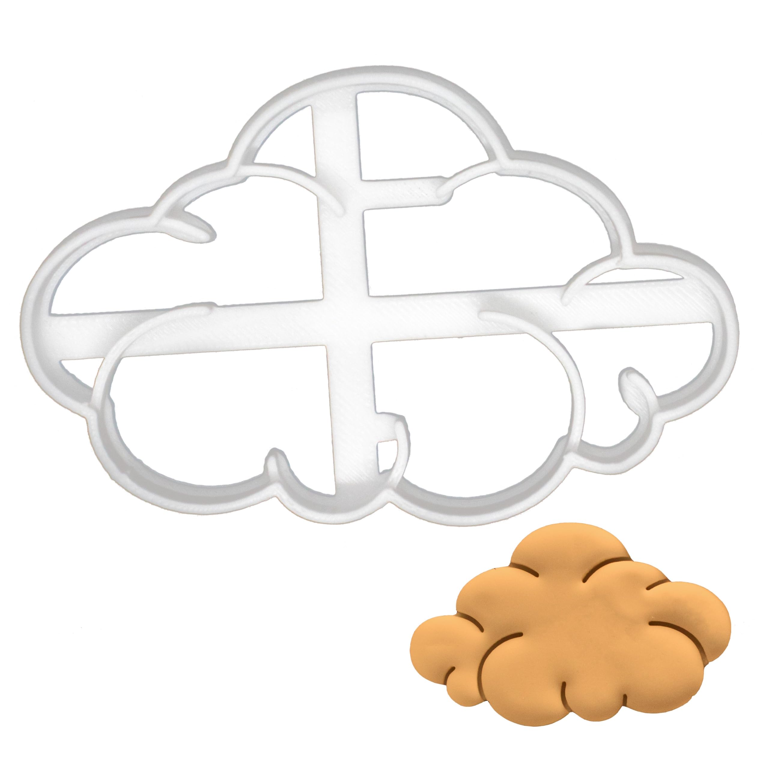 BAKERLOGY Fluffy Cloud Cookie Cutter - Detailed Biscuit Cutter Design for Baking and Crafts, Ideal on Fondant, Dough, Clay