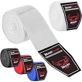 BEAST RAGE Boxing Hand Wraps 4.5 Meter Martial Arts Bandages Inner Gloves Wrist Support Straps Punching Under Hand Knuckles Heavy Elasticated Training Bag Mitts Muay Thai