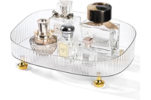 ARTCOCHAN Perfume Organizer Perfume Tray for Dresser, Perfume Holder Decorative Storage Holder for Perfumes, Makeup, Non-Slip & Waterproof Bathroom Tray Countertop Decor (Clear)