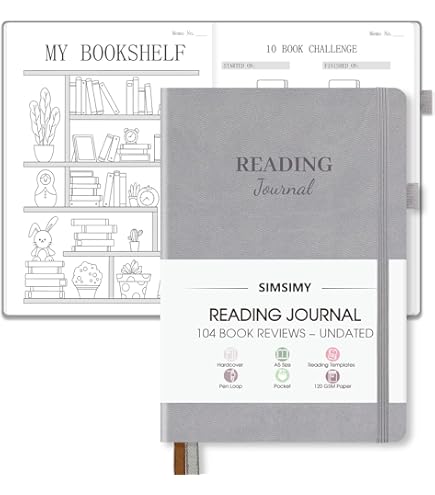 Leather Reading Journal For Book Lovers - 70 Book Review Log With 6-Ring Binder Design