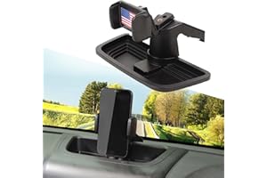 Jimen for JK Phone Holder, Dash Cellphone Mount with Storage Tray Organizer Interior Accessories Compatible with Jeep Wrangler JK JKU 2011-2018