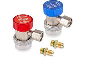 PPKBBEB 2PCS Superior Efficiency R134a Refrigerant Adapter and Hose Fittings, Automotive A/C High/Low Pressure Couplers for Maintenance and Refill