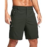 Pudolla Men's Hiking Cargo Shorts 9"/7" Lightweight Outdoor Shorts for Men Travel Golf Camping Casual with 5 Zipper Pockets