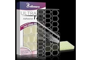 Bellemora Nail Adhesive Tabs for Press on, 330 Pcs Waterproof and Breathable Fake Nail Stickers in 15 Sizes, 22 Sheets Double Sided Transparent Flexible Sticky Tabs for Manicure