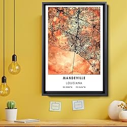 Mandeville Map Poster, Louisiana Map Art