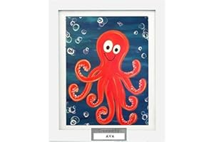 NAOMI CATHERINE DESIGNS Kids Art Frame Changeable - 12X14 - Personalized Artwork Frames for Kids Art, Front Opening, Holds Over 100 Pieces of Kids Artwork Frames Changeable - Great for Children Art Projects - White