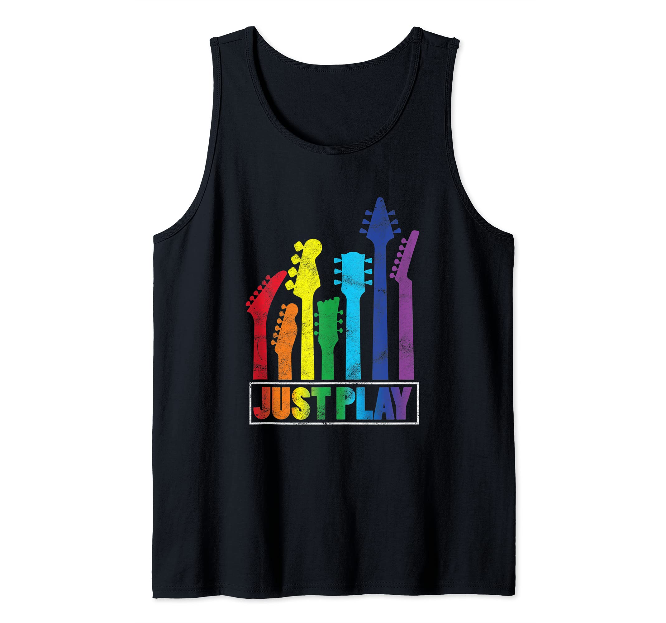 Just String Instrument Play Guitar Banjo Mandolin Stringband Tank Top