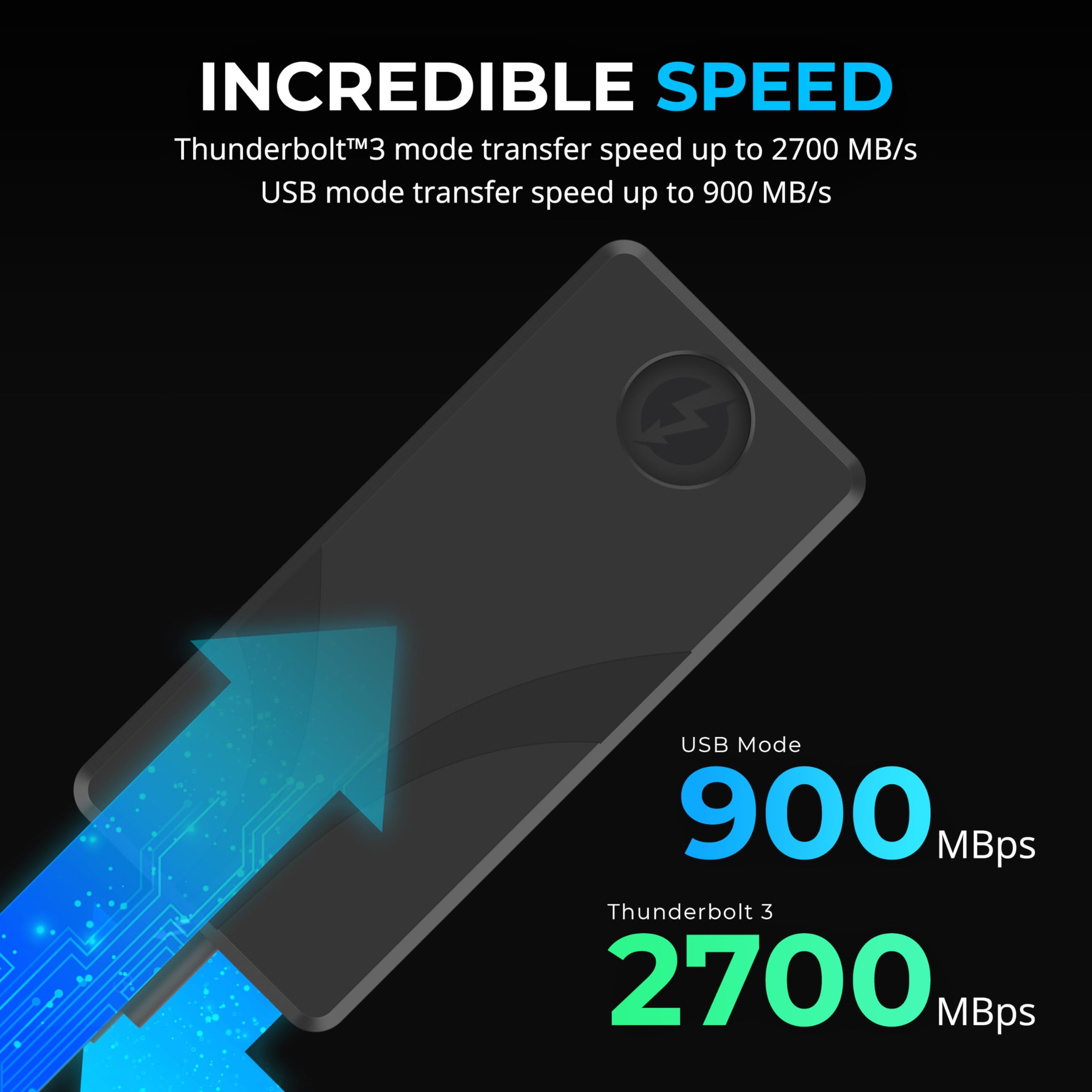 SABRENT Rocket XTRM Plus 4TB Thunderbolt 3 Portable SSD - High-Speed External Storage, Rugged Aluminum, USB-C Compatible, 2700MB/s, Bus-Powered, Plug & Play (SB-XTMP-4TB)